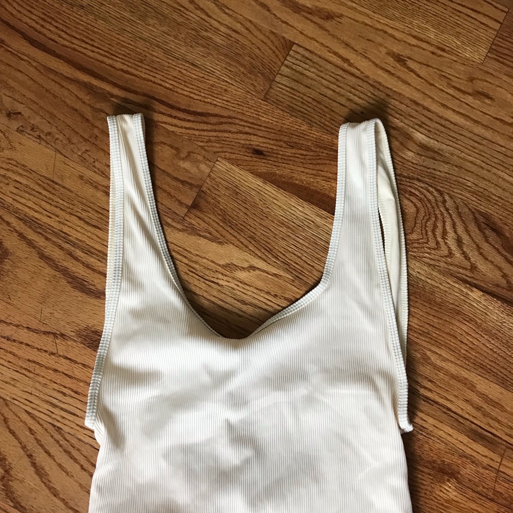 Zara Cream Ribbed Swimsuit NWT - Picture 2 of 4